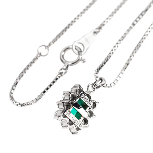 Pt エメラルド ダイヤモンド ペンダントネックレス 0.62ct D0.59ct