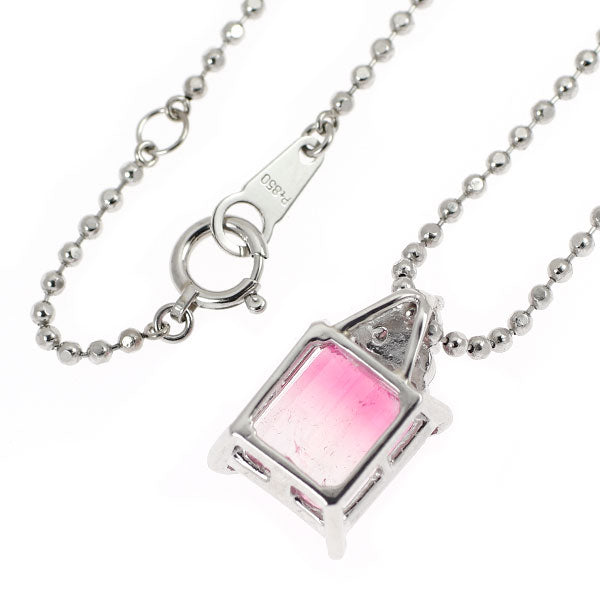 Pt900/ Pt850 バイカラー トルマリン ダイヤモンド ペンダントネックレス 2.70ct D0.17ct