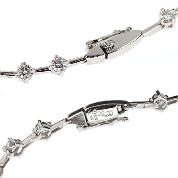K18WG ダイヤモンド ステーション ブレスレット 2.00ct