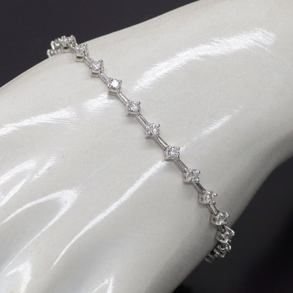 K18WG ダイヤモンド ステーション ブレスレット 2.00ct