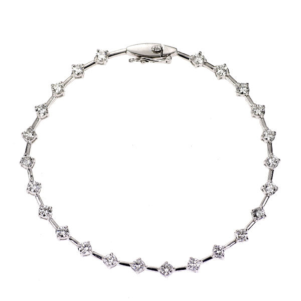 K18WG ダイヤモンド ステーション ブレスレット 2.00ct