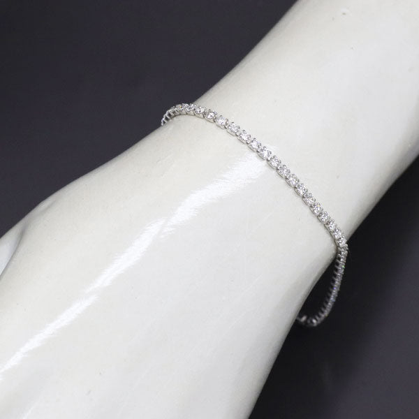 K18WG ダイヤモンド ブレスレット 2.00ct テニス