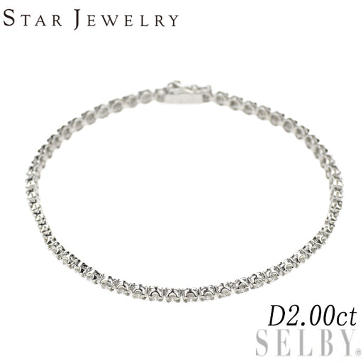 スタージュエリー K18WG ダイヤモンド テニス ブレスレット 2.00ct 