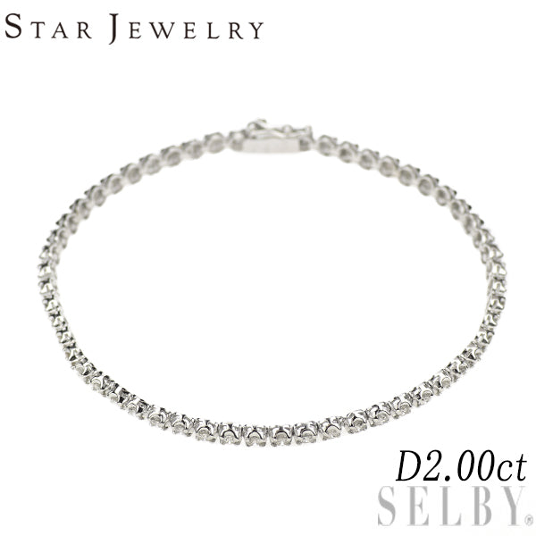 スタージュエリー K18WG ダイヤモンド テニス ブレスレット 2.00ct 