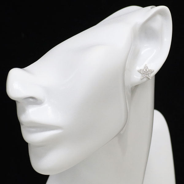K18WG ダイヤモンド ピアス 0.39ct スター