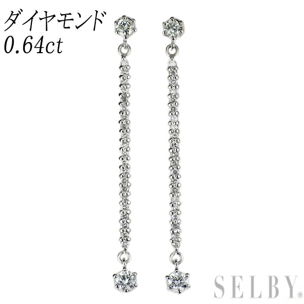 K18WG ダイヤモンド ピアス 0.64ct