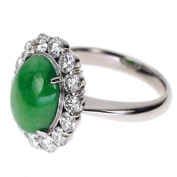 Pt900 翡翠 ダイヤモンド リング 3.61ct D1.42ct