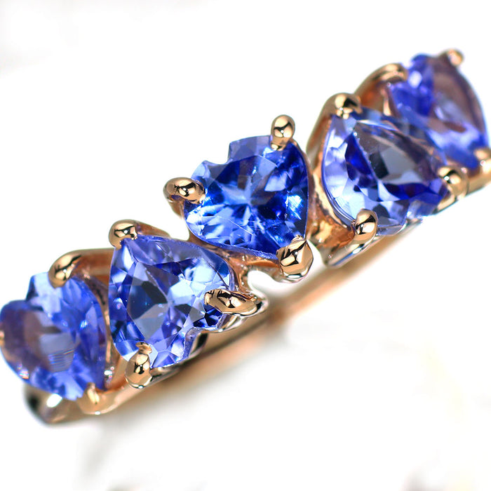 新品 K18PG タンザナイト リング 2.00ct ジグザグエタニティ【エスコレ】
