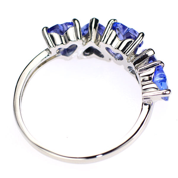 新品 Pt950 タンザナイト リング 2.00ct ジグザグエタニティ【エスコレ】