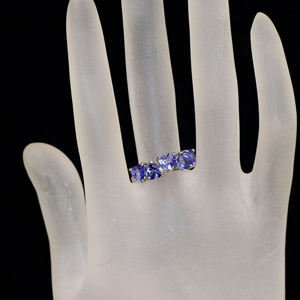 新品 Pt950 タンザナイト リング 2.00ct ジグザグエタニティ【エスコレ】