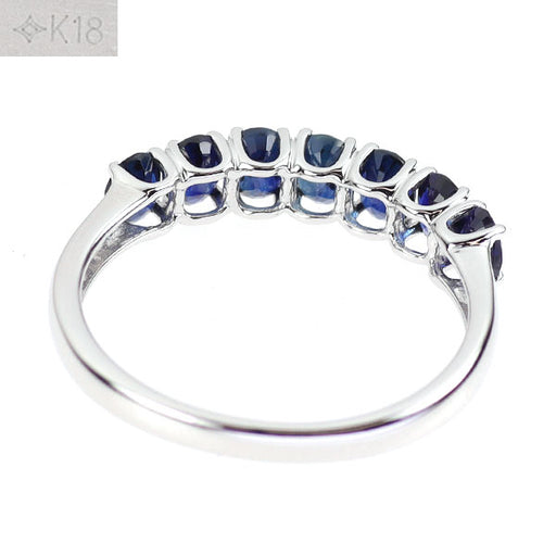 GSTV K18WG サファイア リング 1.40ct 一文字 — セルビーオンラインストア