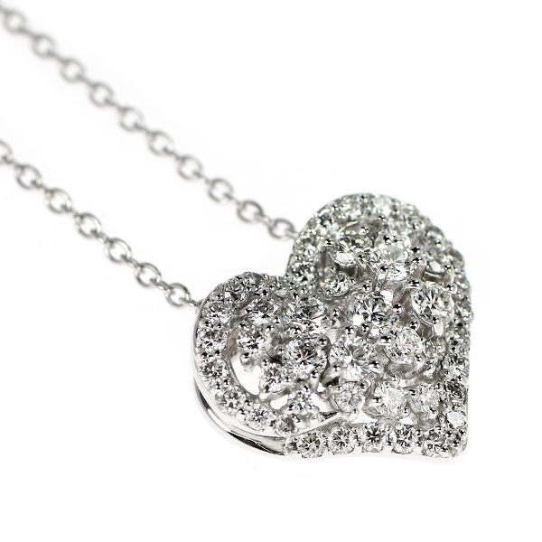 ポンテヴェキオ K18WG ダイヤモンド ペンダントネックレス 0.99ct ハート