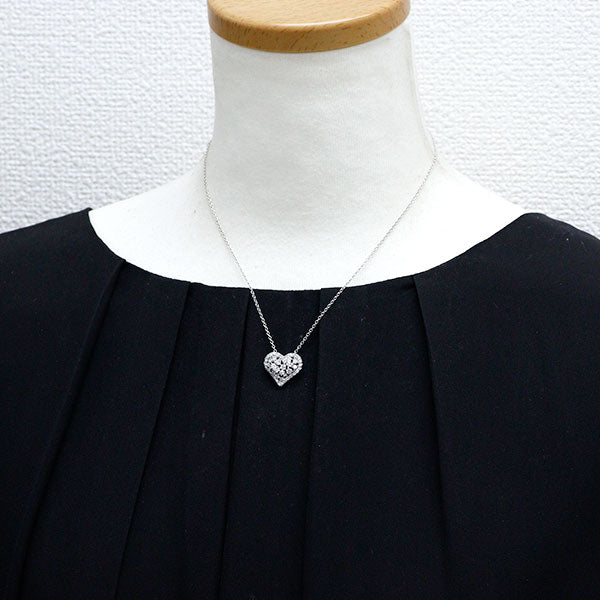 ポンテヴェキオ K18WG ダイヤモンド ペンダントネックレス 0.99ct ハート