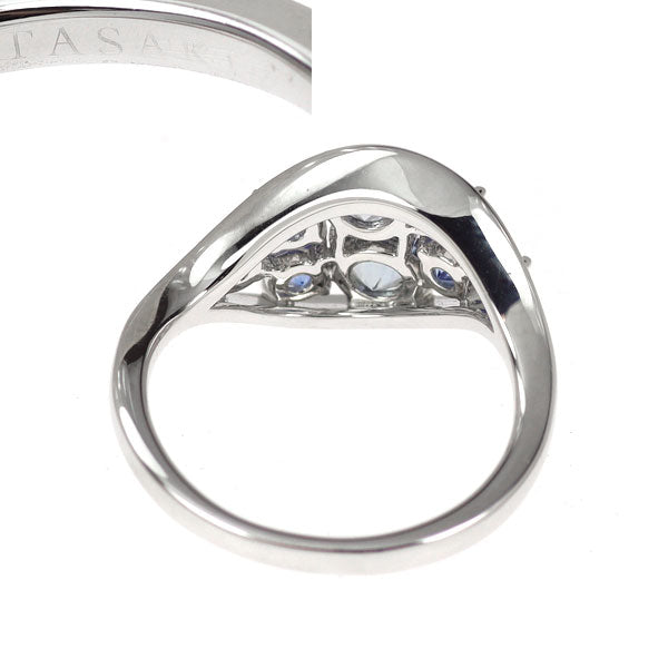 田崎真珠 K18WG ラウンドブリリアントカット サファイア リング 1.60ct