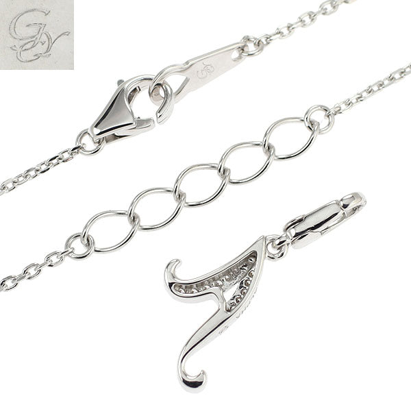 ゆきざき K18WG ダイヤモンド ブレスレット 0.04ct ノンブル イニシャル「A」