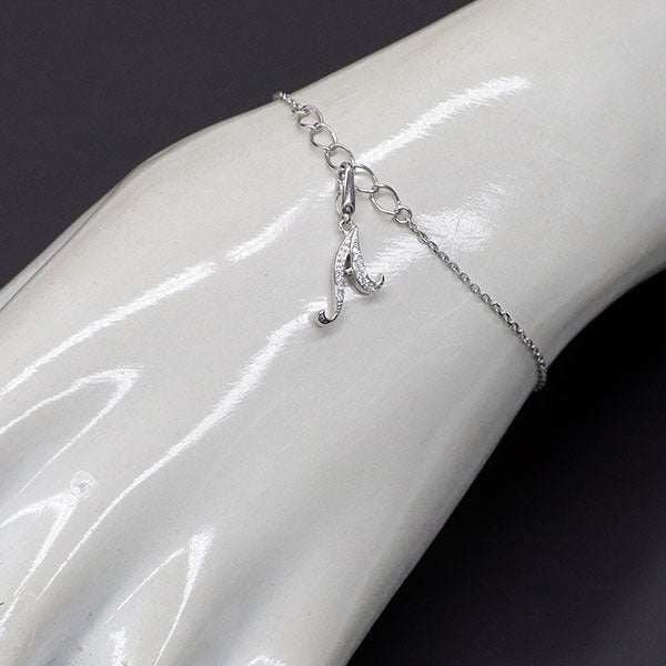 ゆきざき K18WG ダイヤモンド ブレスレット 0.04ct ノンブル イニシャル「A」