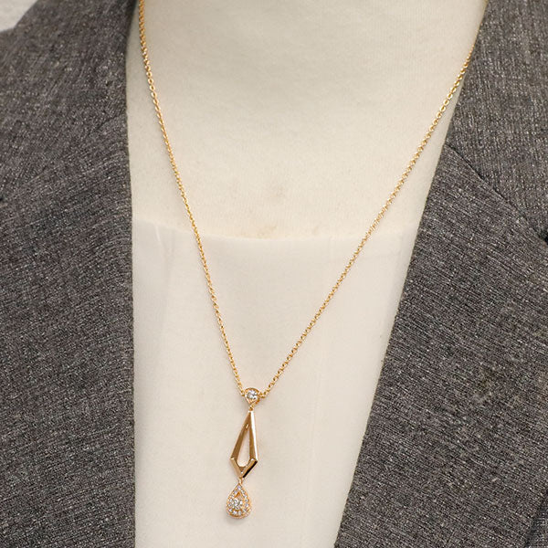 ショーメ K18PG ダイヤモンド ペンダントネックレス ジョセフィーヌ 《セルビー銀座店》【中古】