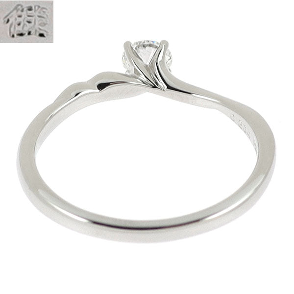 俄 Pt950 ダイヤモンド リング 0.204ct 唐花