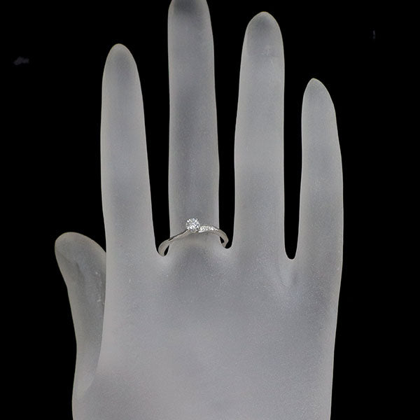 俄 Pt950 ダイヤモンド リング 0.204ct 唐花