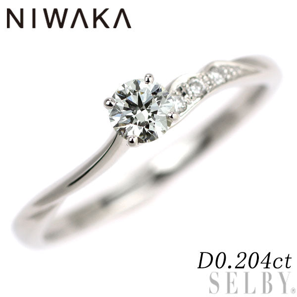 俄 Pt950 ダイヤモンド リング 0.204ct 唐花