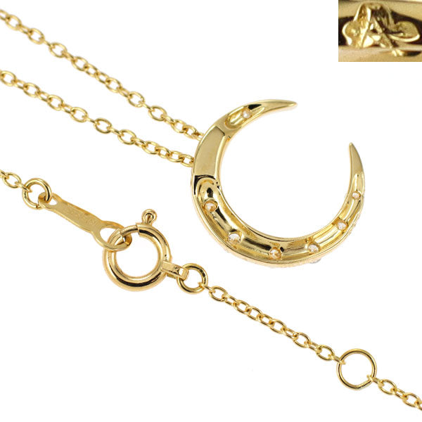 アーカー/ahkah K18YG ダイヤモンド ペンダントネックレス 0.13ct エターナルムーン