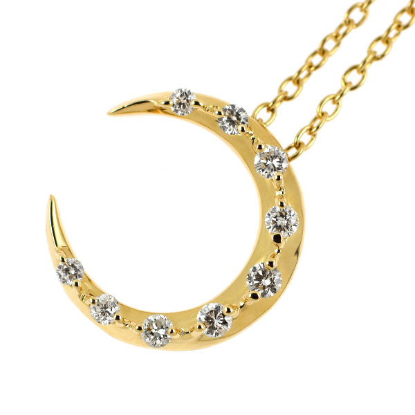 アーカー/ahkah K18YG ダイヤモンド ペンダントネックレス 0.13ct エターナルムーン
