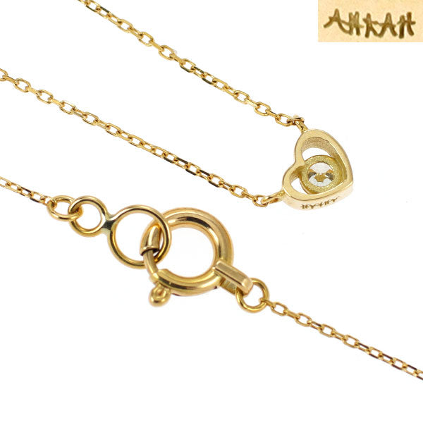 アーカー/ahkah K18YG ダイヤモンド ペンダントネックレス ハート