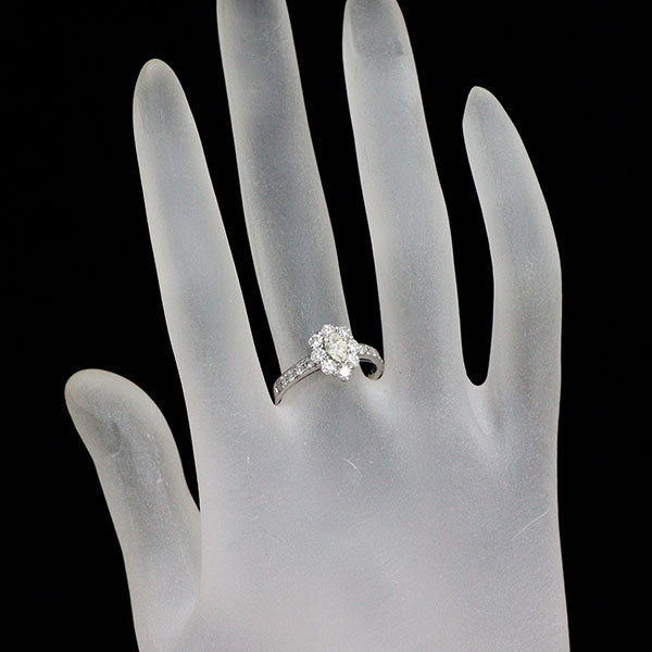 Pt900 ペアシェイプ ダイヤモンド リング 0.25ct D0.75ct