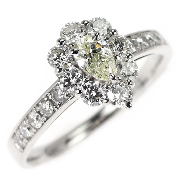 Pt900 ペアシェイプ ダイヤモンド リング 0.25ct D0.75ct