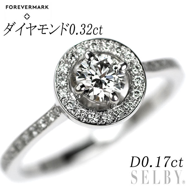 フォーエバーマーク Pt900 ダイヤモンド リング 0.32ct D0.17ct センターオブマイユニバース