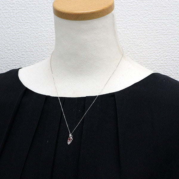 希少 Pt900/ Pt850 インペリアル トパーズ ダイヤモンド ペンダントネックレス 0.43ct 0.07ct
