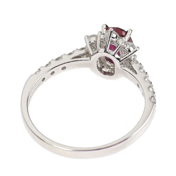 Pt900 ルビー ダイヤモンド リング 0.919ct D0.50ct