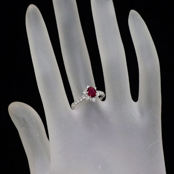 Pt900 ルビー ダイヤモンド リング 0.919ct D0.50ct