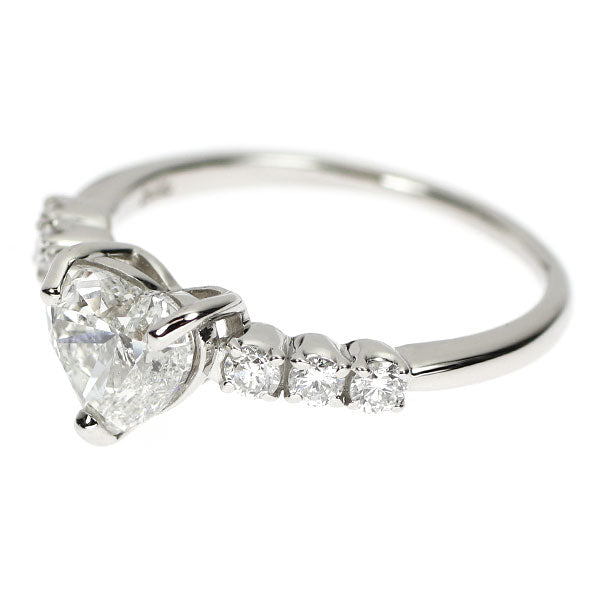 Pt900 ハートシェイプ ダイヤモンド リング 1.011ct G SI2 D0.19ct