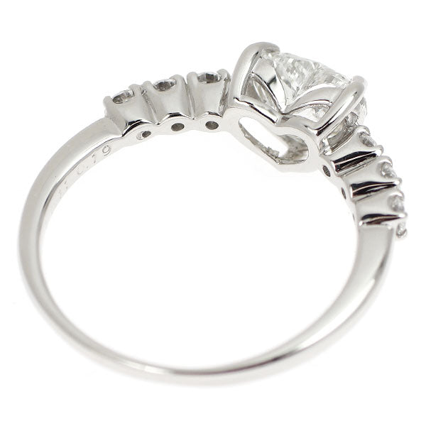 Pt900 ハートシェイプ ダイヤモンド リング 1.011ct G SI2 D0.19ct