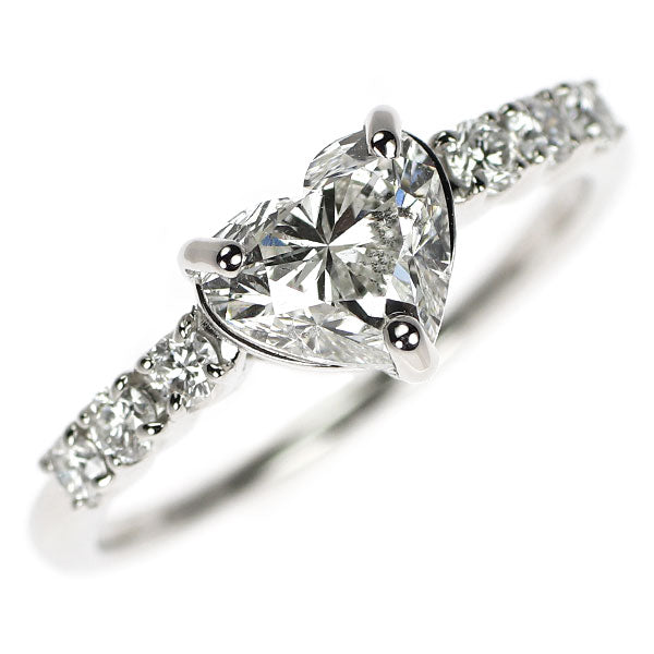 Pt900 ハートシェイプ ダイヤモンド リング 1.011ct G SI2 D0.19ct