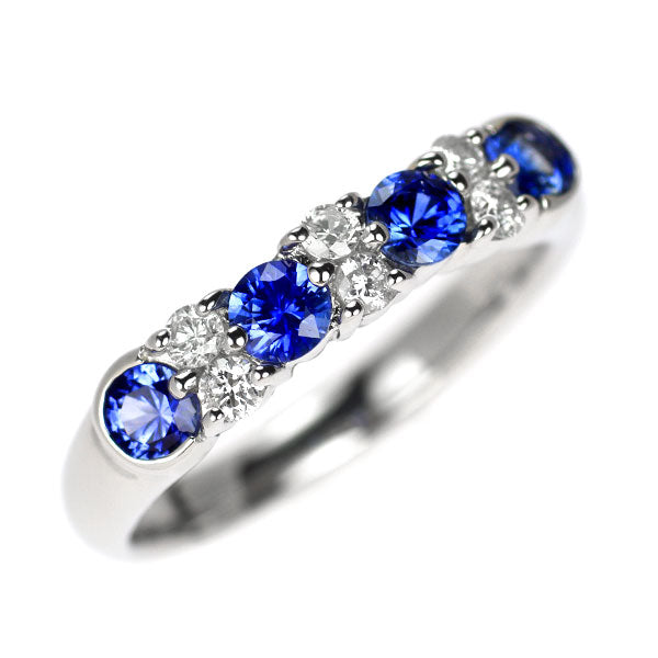 Pt900 サファイア ダイヤモンド リング 0.63ct D0.20ct