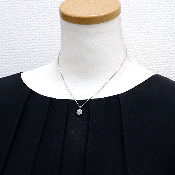 Pt900/ Pt850 天然ピンクダイヤモンド ペンダントネックレス 0.108ct FIPP SI2 D0.49ct フラワー