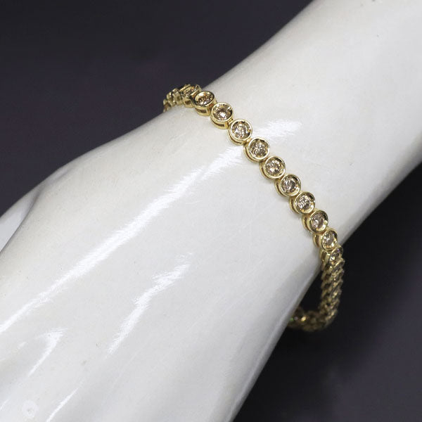 K18YG ダイヤモンド テニス ブレスレット 3.00ct