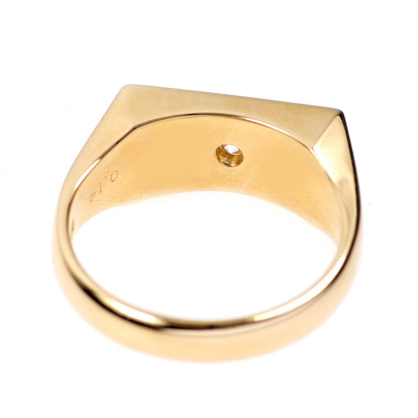 K18YG ダイヤモンド リング 0.14ct 印台