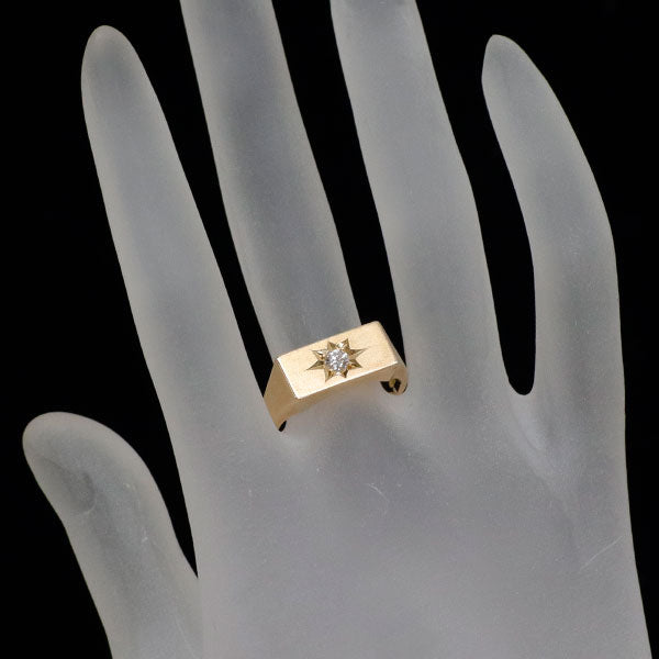 K18YG ダイヤモンド リング 0.14ct 印台