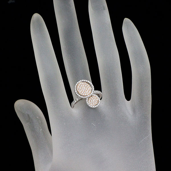 K18WG/PG ダイヤモンド リング 0.68ct