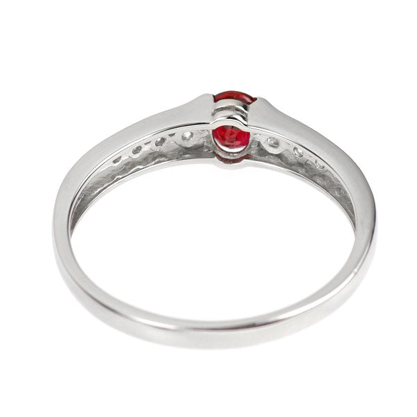 Pt900 ルビー ダイヤモンド リング 0.52ct D0.15ct
