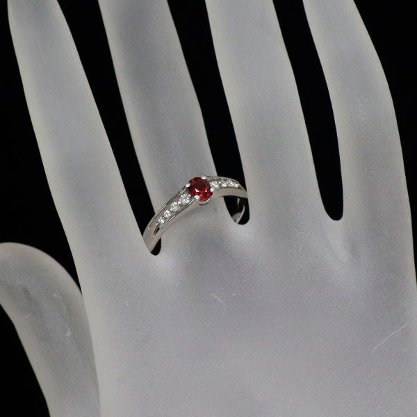 Pt900 ルビー ダイヤモンド リング 0.52ct D0.15ct