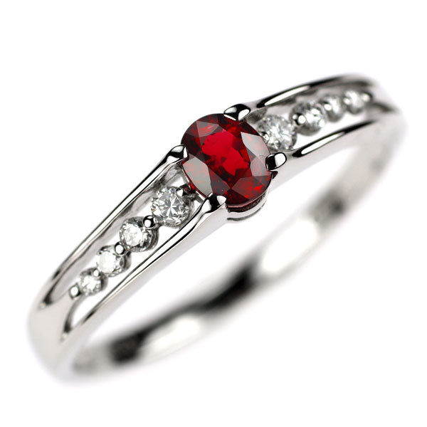 Pt900 ルビー ダイヤモンド リング 0.52ct D0.15ct