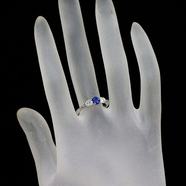 Pt900 サファイア ダイヤモンド リング 0.612ct D0.40ct