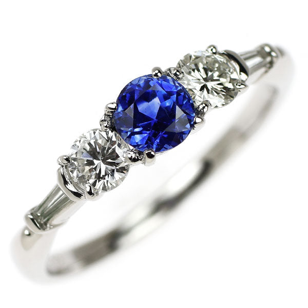 Pt900 サファイア ダイヤモンド リング 0.612ct D0.40ct