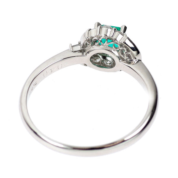 Pt900 エメラルド ダイヤモンド リング 0.40ct D0.36ct