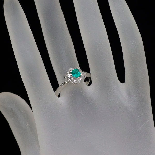 Pt900 エメラルド ダイヤモンド リング 0.40ct D0.36ct