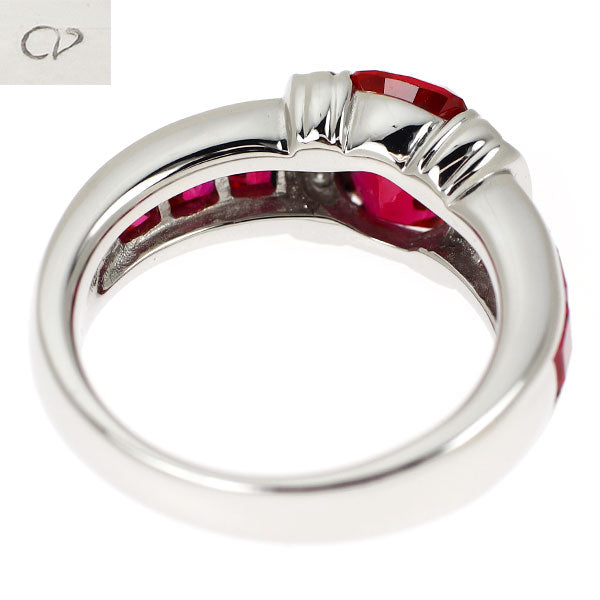 クレサンベール Pt950 再結晶ルビー ダイヤモンド リング 2.88ct D0.11ct